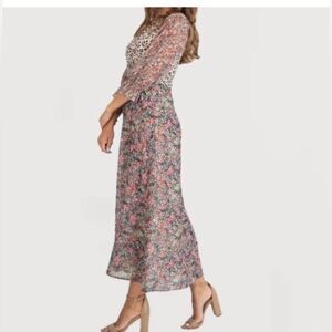 Vilagallo Kara Mixed Floral Print Maxi Dress Multi